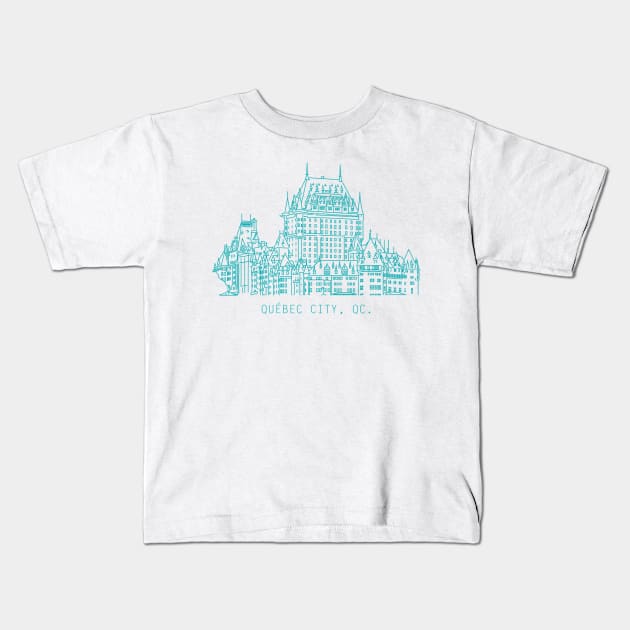 Québec City skyline v1 Kids T-Shirt by scotmccormack